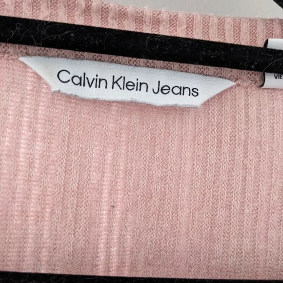 Calvin Klein Pink Ribbed Button-Up - Picture 2 of 8